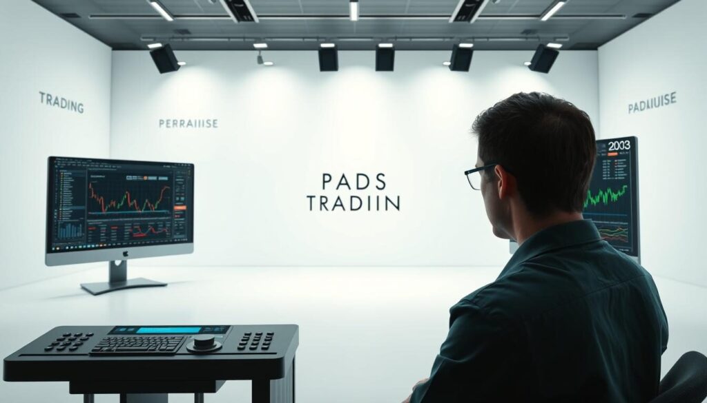 A clean, well-lit studio setting showcasing a side-by-side comparison of leading trading platform interfaces. Detailed UI elements and controls in the foreground, with a professional and authoritative atmosphere. Elegant typography and data visualizations in the middle ground, conveying an analytical, informative tone. In the background, a sleek, minimalist environment with subtle branding cues, emphasizing the platforms' modern, sophisticated nature. Crisp, high-resolution rendering with a balanced, neutral color palette to highlight the platforms' features and functionality.