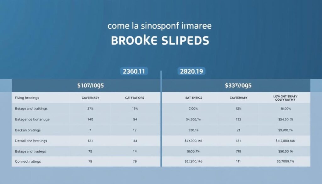 A comprehensive side-by-side comparison of leading forex brokers, featuring detailed ratings and metrics. Set against a modern, minimalist backdrop, the image showcases key brokerage features in a crisp, data-driven layout. Sleek typography and elegant icons convey professionalism, while a subtle color palette of blues and grays evokes a sense of trust and reliability. Carefully balanced lighting and composition draw the viewer's eye to the comparative data, presented in a clean, organized manner. The overall aesthetic is designed to inform and inspire confidence in prospective forex traders.