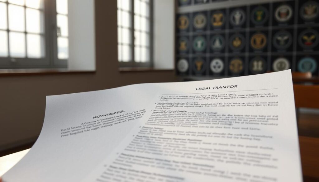 A meticulously detailed legal document, its crisp white pages illuminated by soft, natural light filtering through large windows. The text on the pages outlines the precise regulatory requirements for obtaining a forex trading license, each section thoughtfully organized and presented in a clean, professional layout. In the background, a subtle grid of official seals and government insignia conveys the gravity and authority of the licensing process. The overall scene exudes a sense of diligence, transparency, and the careful adherence to established protocols necessary for successfully navigating the path to regulatory compliance.