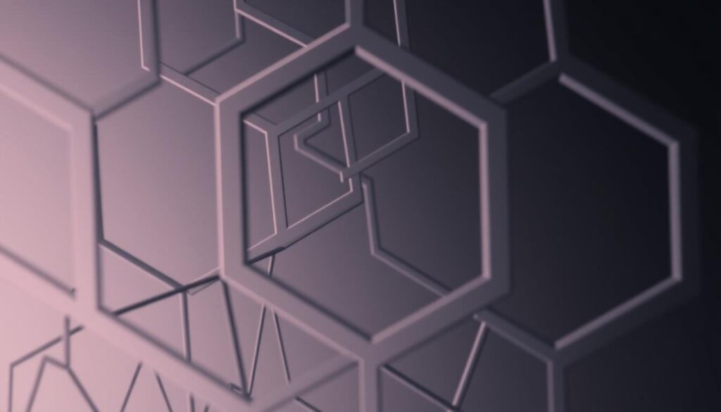 Octa variable spreads, a sophisticated financial instrument showcasing intricate interlocking octagonal patterns in a striking visual display. Capture the dynamic interplay of lines, angles, and subtle color gradients that convey a sense of movement and complexity. Utilize a high-contrast, minimalist aesthetic with clean lines and a muted palette to highlight the geometric elegance. Illuminate the scene with a soft, diffused lighting that casts gentle shadows, emphasizing the depth and dimensionality of the octagonal structures. Frame the composition with a tight, close-up perspective to draw the viewer's attention to the delicate, mesmerizing details of this financial visualization.